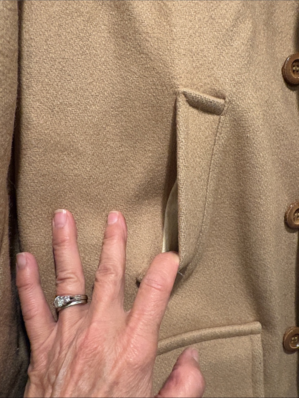 Weatherpal  by Lee War Vintage  Camel Wool Blend Coat with Orange Quilted Lining - Picture 6 of 11